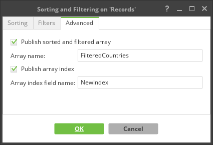 Sorted/filtered data propagation.