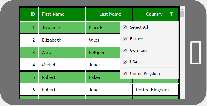 Filtering enumeration.